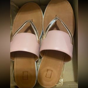 Fitflop pink and gold sandals, size 9